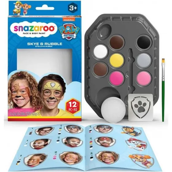 Snazaroo Paw Patrol Sky & Rubble Ansigtssæt – 12 dele