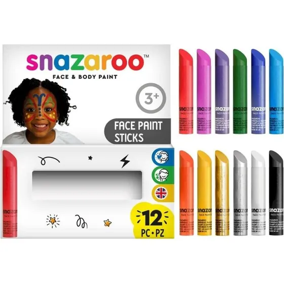 Snazaroo Ansigtsmaling Stifter 12 stk