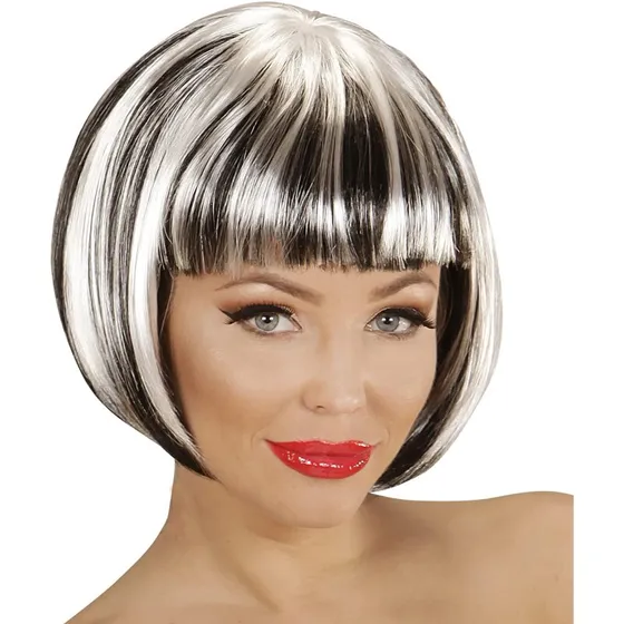 Widmann 04951 Fashion Streaks paryk - sort/hvid bob