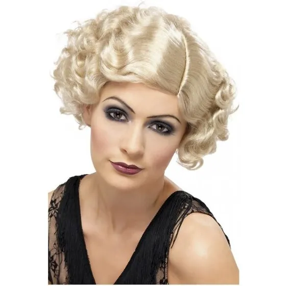 Smiffys 20s Flirty Flapper Paryk - Kort Bølget Blond