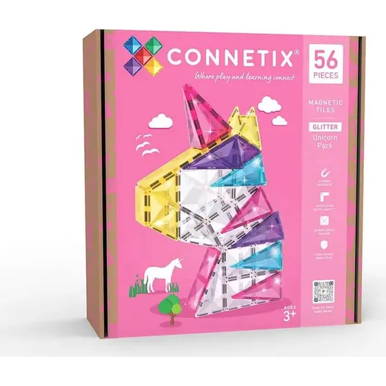 CONNETIX Glitter Unicorn Pack - Magnetsæt med 56 dele