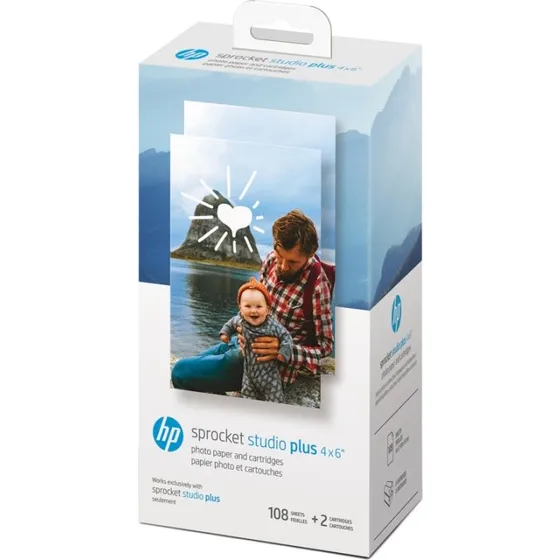 HP Sprocket Studio Plus 108-pack med blæk og papir