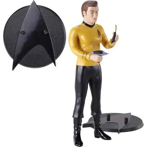 Bendyfig - Star Trek Kirk Figur med udstillingsstand