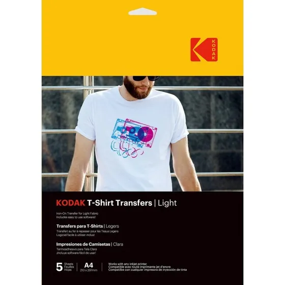 Kodak T-Shirt Transfers Lyst Tekstil A4, 5 stk