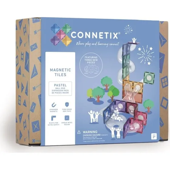 Connetix Pastel Ball Run Udvidelsespakke 80 brikker