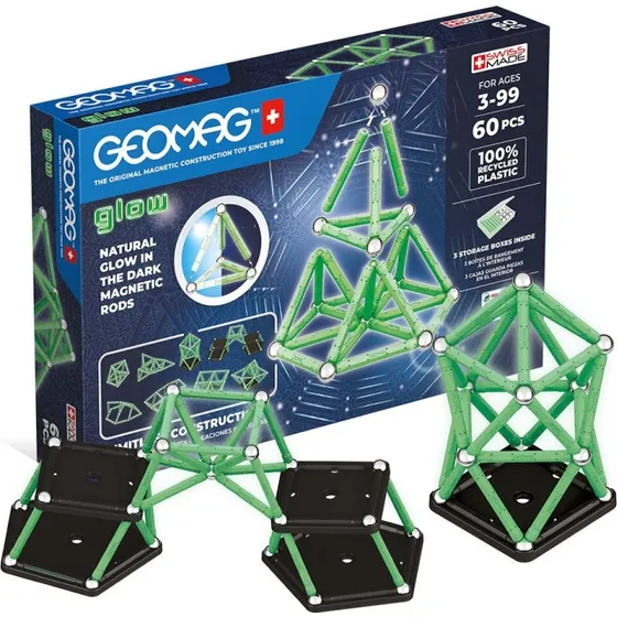 Geomag Glow Recycled Magnetisk Byggesæt, 60 Dele