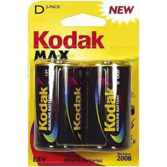 Kodak LR20 Alkaline Batterier 1,5 V (2 stk)