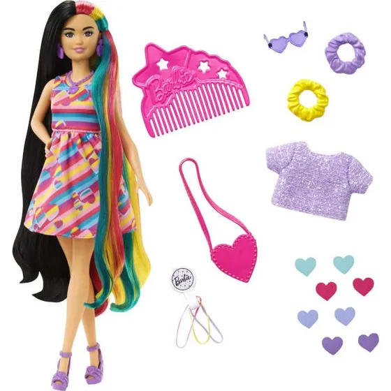 Barbie Totally Hair Dukke med Hjertetema – 3+ år