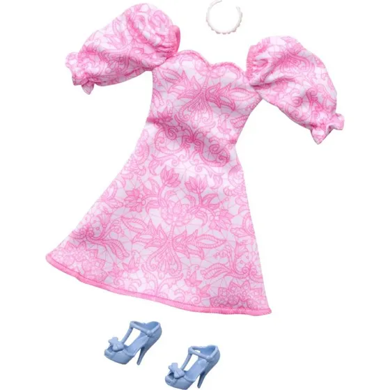 Barbie Pink Puff Sleeve Dress Dukketøj
