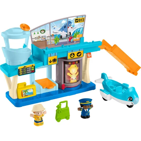 Fisher-Price Little People Hverdags Lufthavn med Fly og Figurer - 12 måneder
