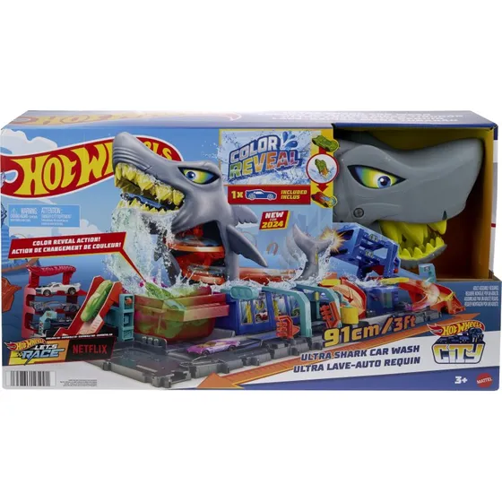 Hot Wheels Ultra Shark Bilvaskehal – 4+ år