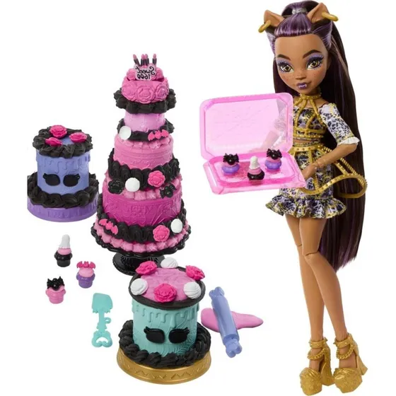 Monster High Scary Sweet Cake Kit med Clawdeen Wolf, 20+ Tilbehør, 4+ år