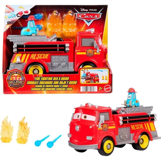Mattel Disney Cars Radiator Springs Race & Rescue Fire Fighting Red & Guido