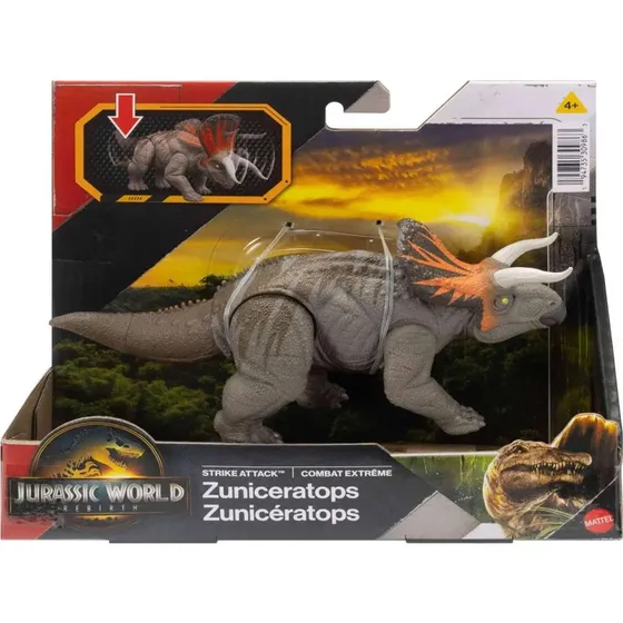 Mattel Jurassic World Rebirth Strike Attack Zuniceratops 4+