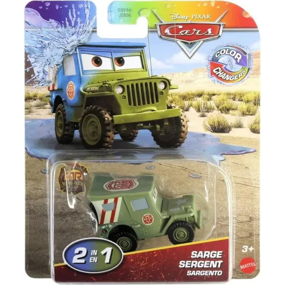 Disney Pixar Cars Sarge Farveskiftende Legetøjsbil JHD87, 3+ år