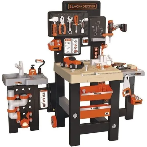 Smoby Black & Decker Mega Center - 3 delar: mekanik, VVS, snickeri
