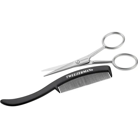 Tweezerman G.E.A.R Moustache Scissors med Kam