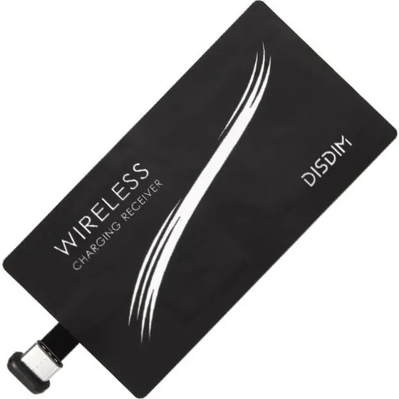 Qi Adapter - Trådløs Modtager til USB-C, Sort