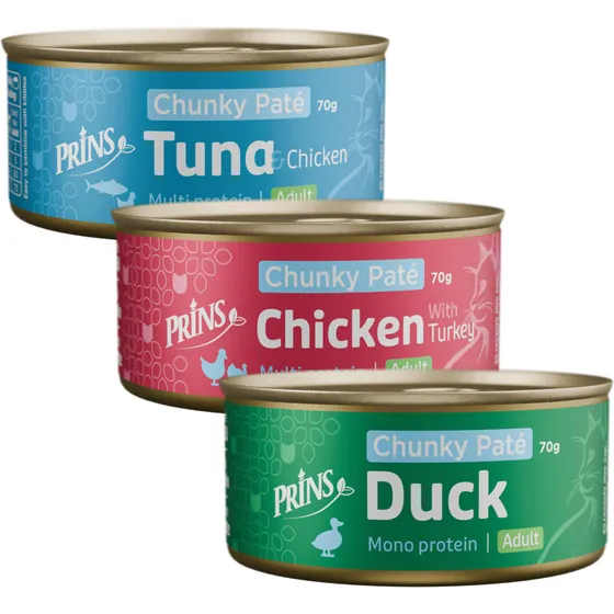 Prins Chunky Paté kattefoder – kornfri vådfoder