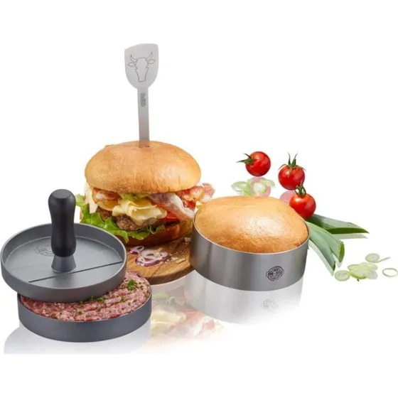 GEFU BBQ 3-i-1 Burgerpresse Sæt, 3 dele