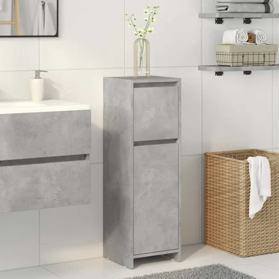 vidaXL Badeværelsesskab 30x30x95 cm Konstrueret Træ Betongrå