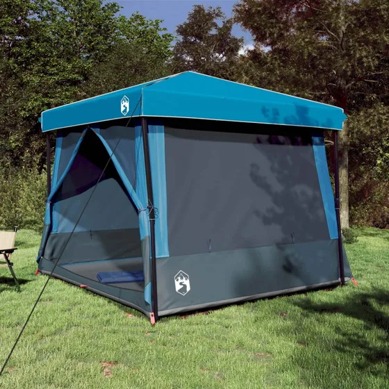 vidaXL Camping Telt Sæt 2 stk Blå Taffeta & Stof