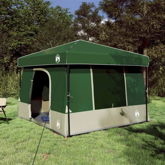 vidaXL Camping Telt Sæt 2 stk Grøn Taffeta & Stof