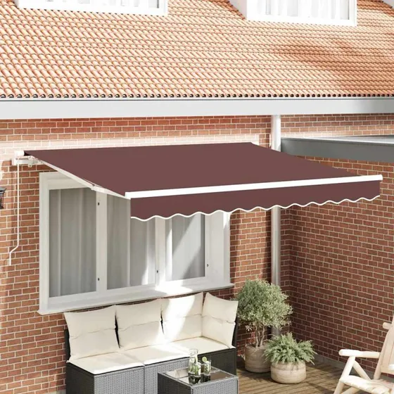 vidaXL Utrækkelig Markise Brun 250 x 200 cm