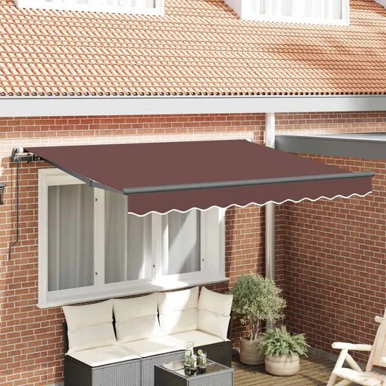 vidaXL Utrækkelig Markise Brun 250 x 200 cm