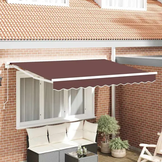 vidaXL Markiseramme Brun 350x200 cm med PU-belægning
