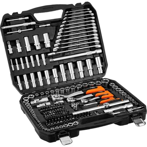 NEO TOOLS Topnøglesæt 1/2", 3/8", 1/4" – 220 dele