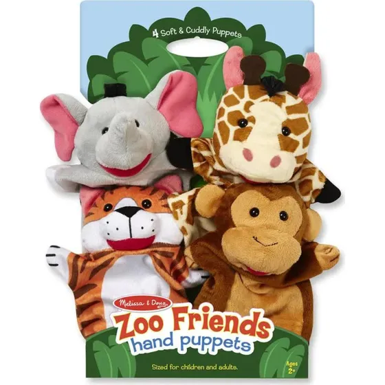Melissa & Doug Zoo Venner Hånddukker – 4 stk, 2+ år