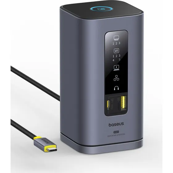 Baseus Spacemate USB-C 11-in-1 Dockingstation - Grå