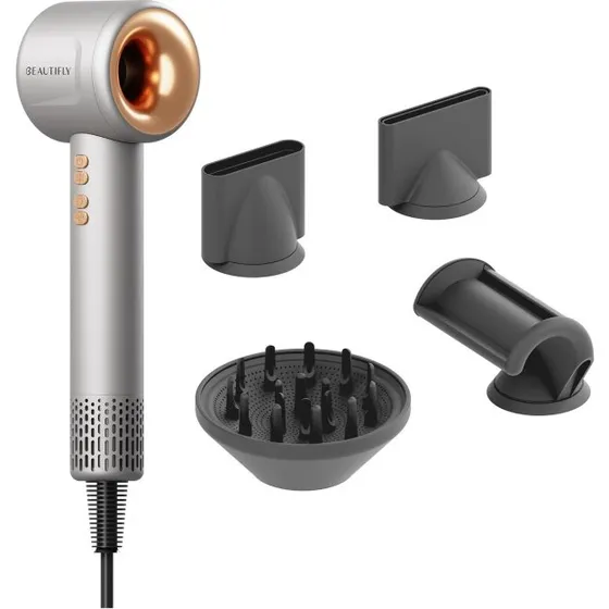 Beautifly IonBoost Hårtørrer 1600W, Sølv
