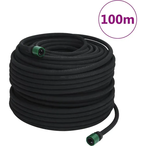 vidaXL siveslange 0,6" 100 m gummi sort