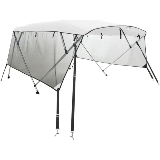 vidaXL Biminitop 3 buer, 183x(154-167)x137 cm, hvid/sort