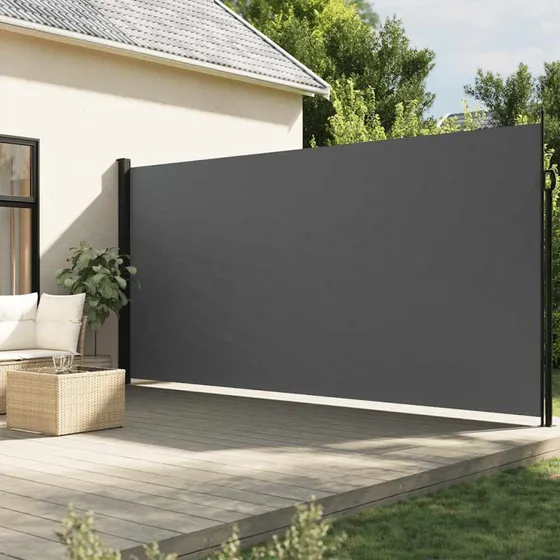 vidaXL Sidemarkise 220x500 cm Antracitgrå Sammenrullelig