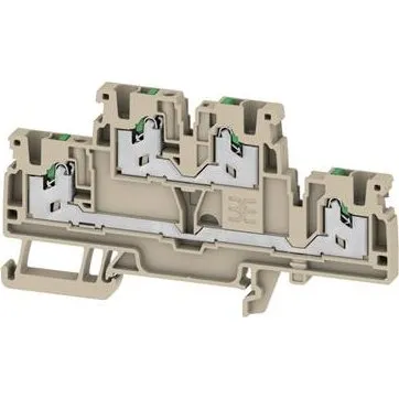 S2T 4-Pol 2,5mm² Beige Snap In Gennemgangsklemme
