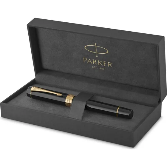 Parker Duofold Centennial Fyldepen | Sort med guldtrim