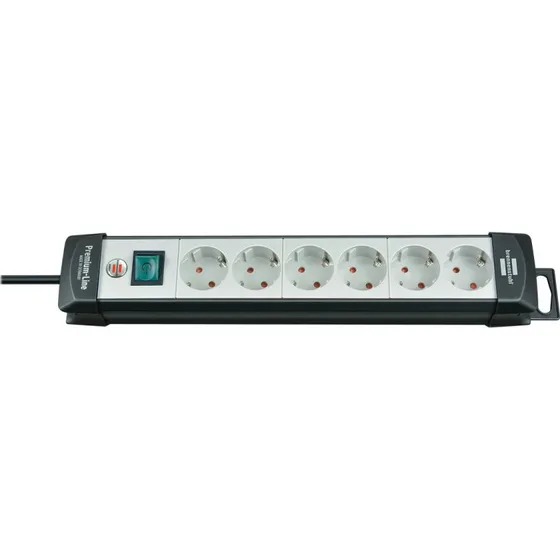 Brennenstuhl Premium-line 6xCEE 7/4, 1xCEE 7/7, 5m, sort/grå