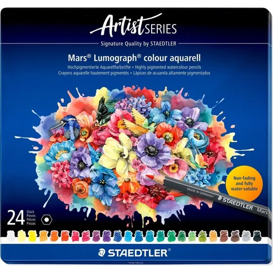 Staedtler Mars Lumograph Aqua 24 Farveblyanter 100% PEFC