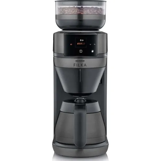 Severin FILKA 2.0 Helautomatisk Filterkaffebryggare med Termoskanna, Dark Inox