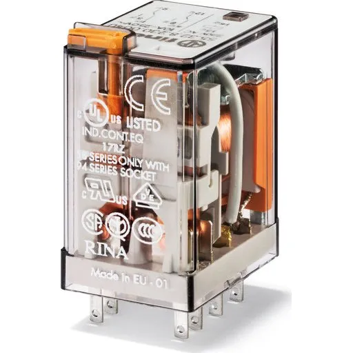 Finder S55.32 2P 10A 24VDC stikbensrelæ
