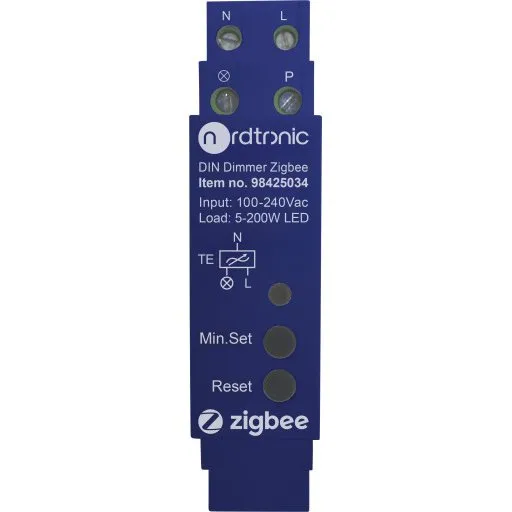 Nordtronic DIN-skinne Zigbee lysdæmper 200W