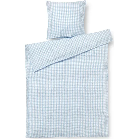 JUNA Bæk&Bølge lyseblå sengetøj 140x220 cm – 100% økologisk bomuld
