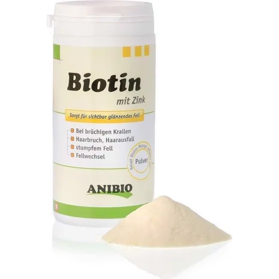Anibio Biotin Zink 220g til hunde med tør pels og kløende hud