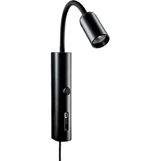 SG Tube Væglampe med USB, 2700K, sort