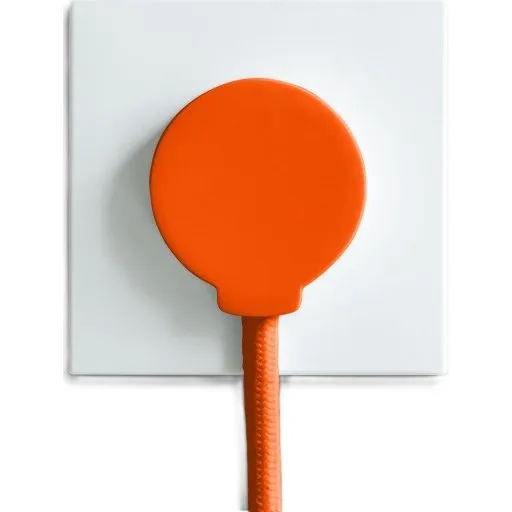 Norm F Schuko-stikprop med jord, orange, flad design
