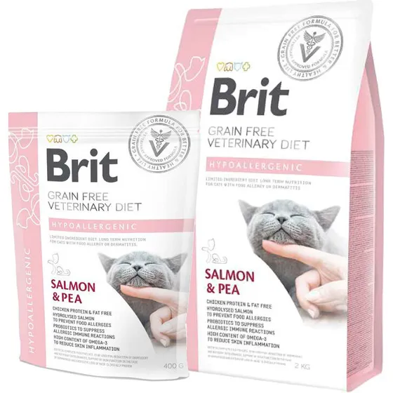 Brit Veterinary Diet Grain Free Kattefoder 2 kg - hypoallergen (laks)