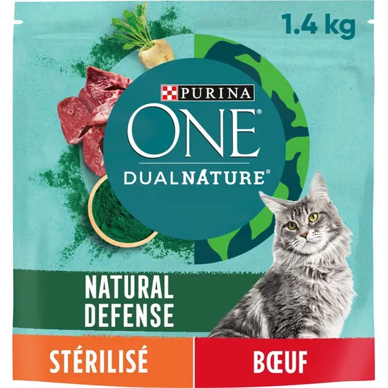 PURINA ONE DualNature Natural Defense Beef til steriliserede katte 1,4 kg